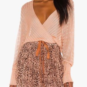 Free People Pluto Wrap Sweater in Rose Wine